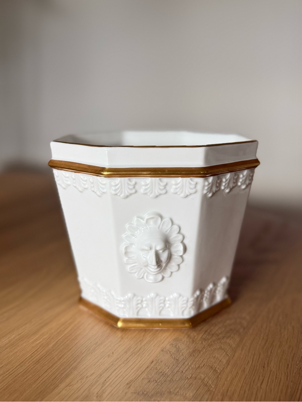Vintage Vista Alegre Neoclassical Porcelain Cachepot, Portugal, c. 1970s–1980s